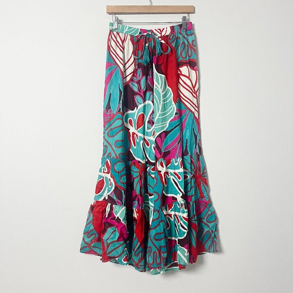 True Destinations Pants - True Destinations Resort Wear Teal Pink Floral Flare Pants Small